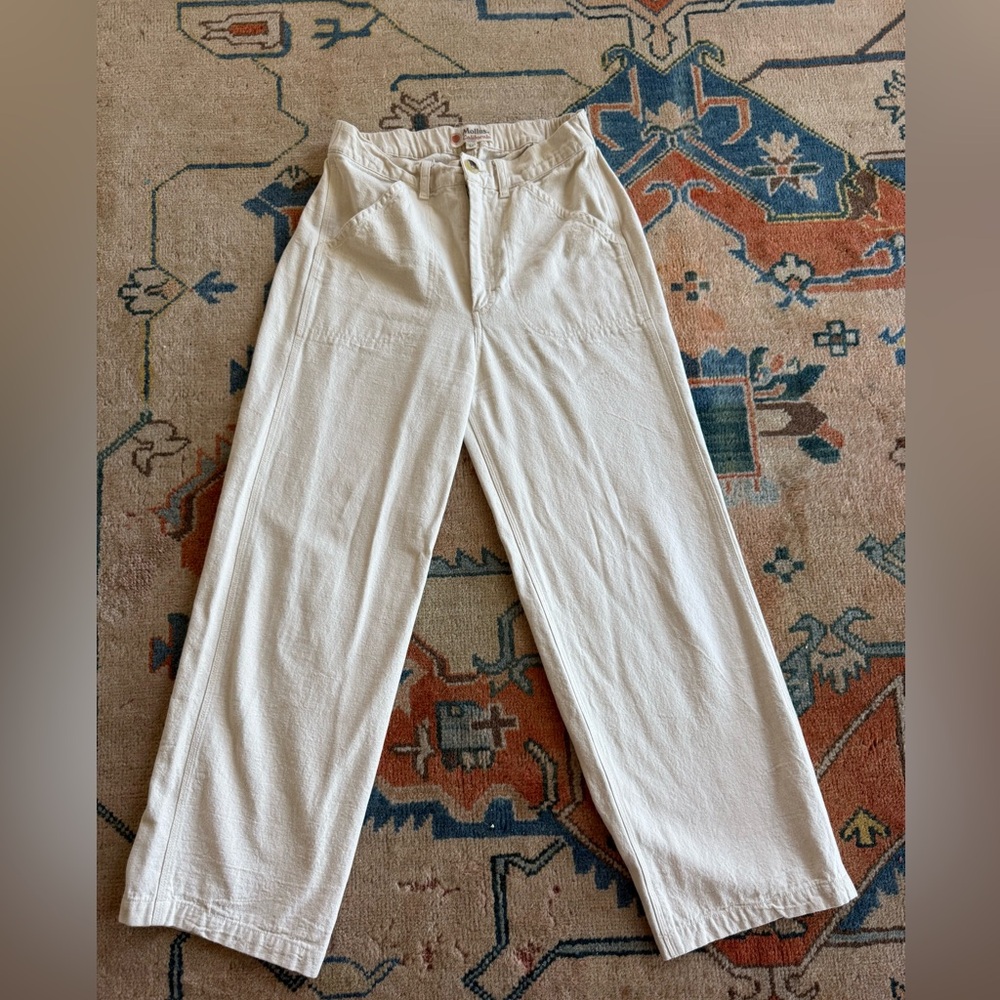 Women's Wide-Leg Cream Pants